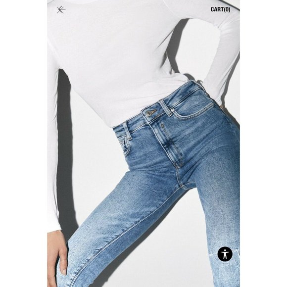 Zara VENICE BLUE ZW PREMIUM '80S HIGH WAIST JEANS Blue-2553/242-NWT - Picture 6 of 11